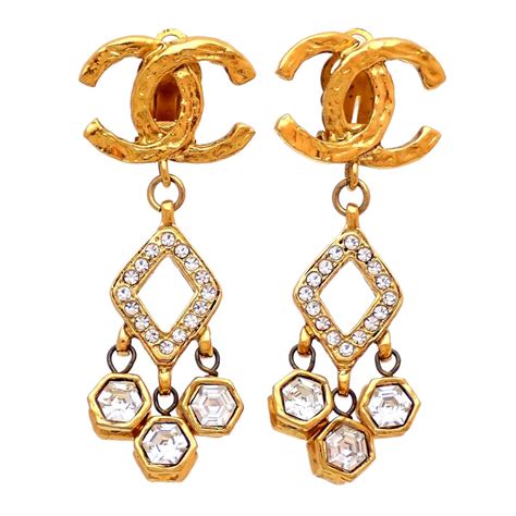 chanel diamond earrings dangle|genuine chanel earrings uk.